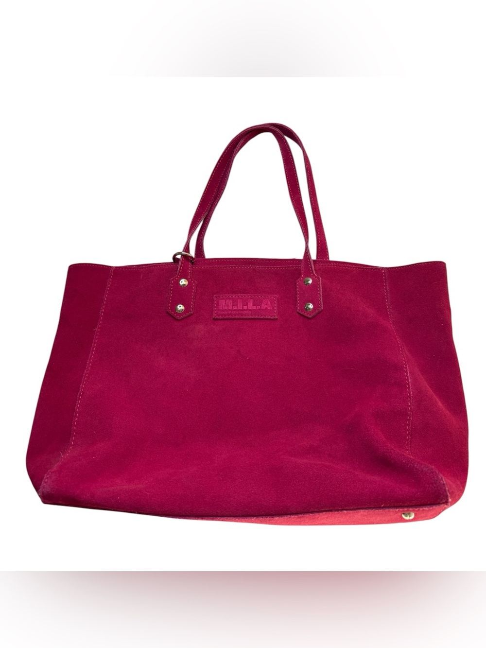 MILA Fuchsia Suede Luxe Bag Tote